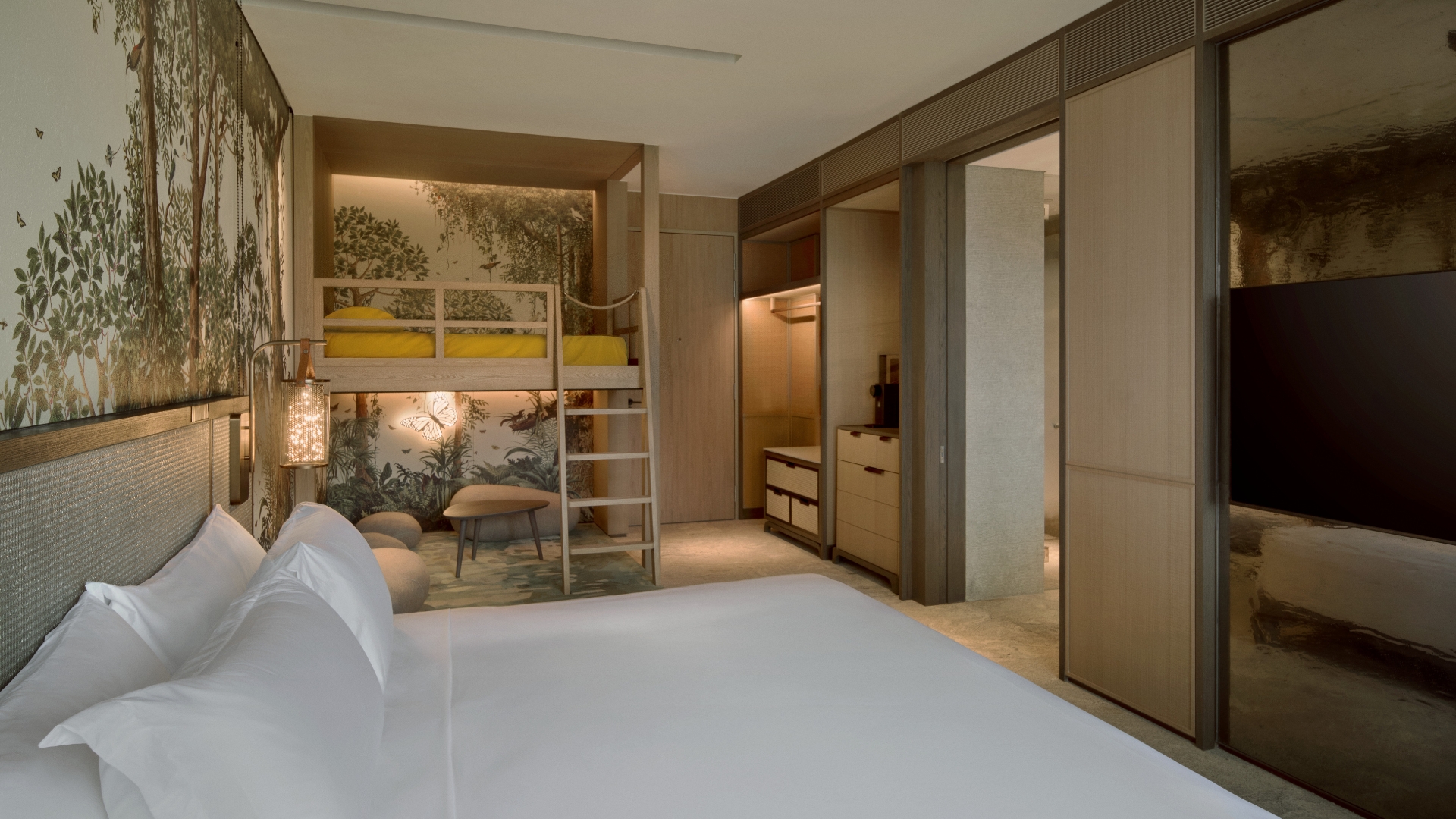 Thoughtfully designed with families in mind, our family rooms come with a king sized bed and a bunk bed. Wake up to magnificent reservoir views and create lasting memories with your loved ones.